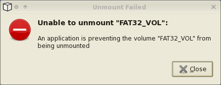 Unmount Failed