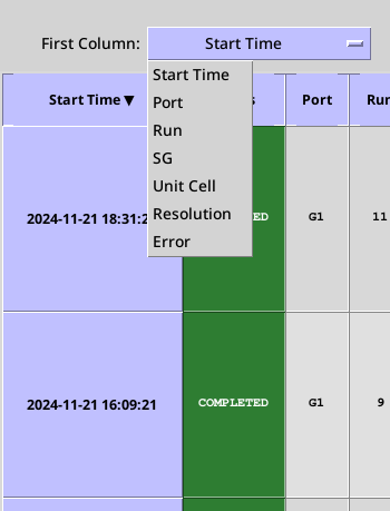 Figure: Processing spreadsheet sorting by column.