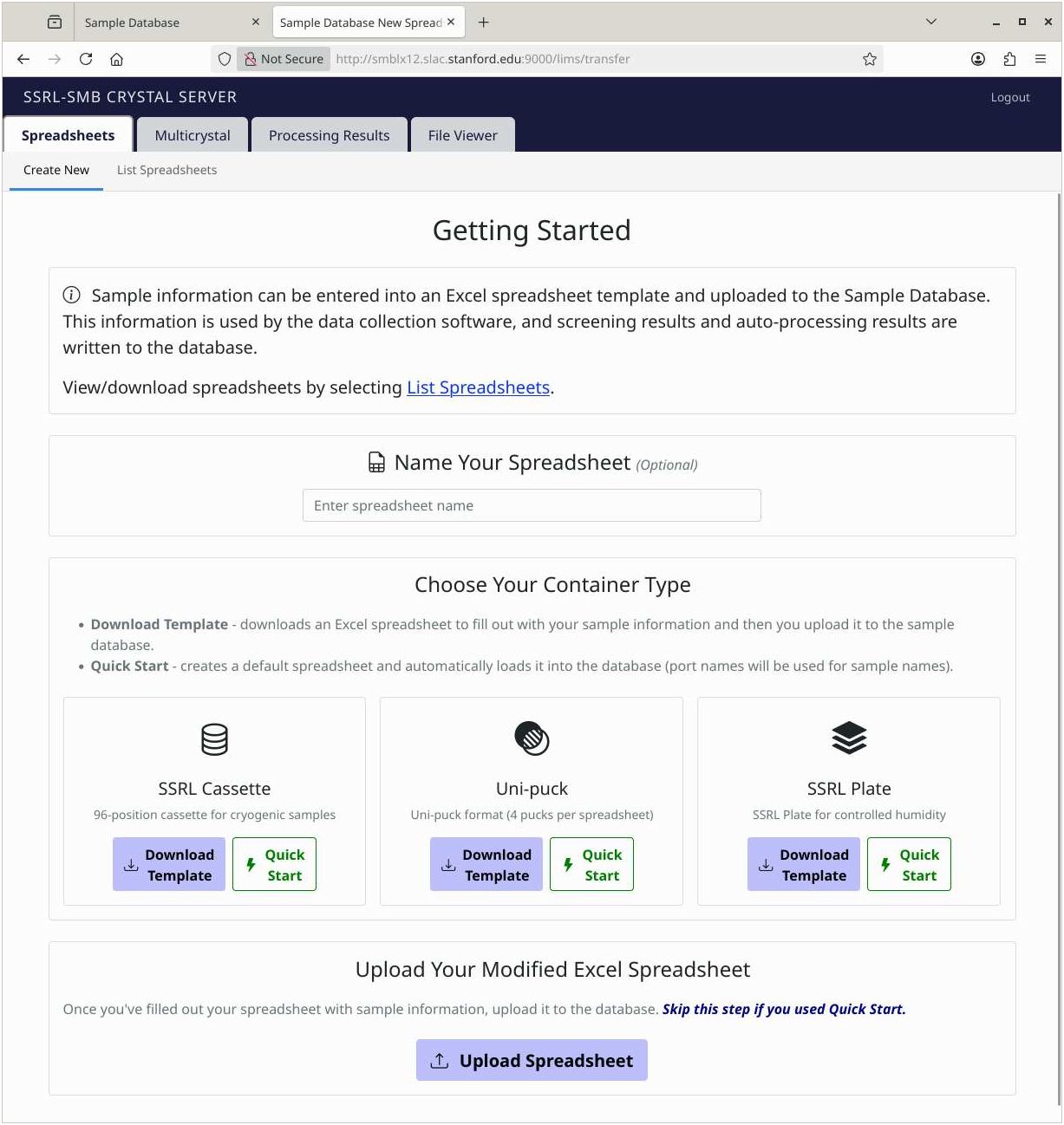 The Create New tab